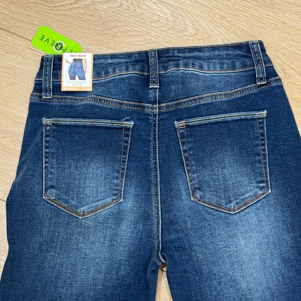 Wax Jean Sustainable Denim Bootcut Dark Wash Stretch Jeans 90248 Size 5/27 NEW - Picture 3 of 8